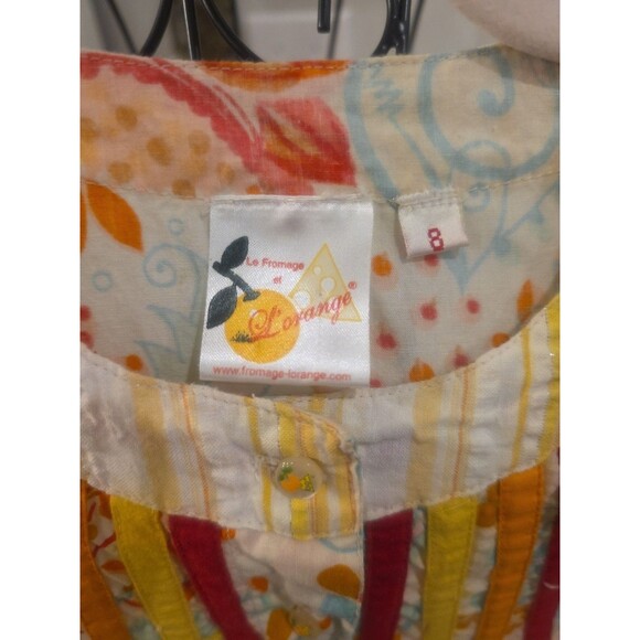 L'ORANGE Girls' Colorful Floral Boho Ruffled Buttoned‎ Cotton Dress Size 8 - Picture 2 of 6